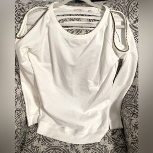 Guess white fancy sweatshirt